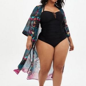 Maxi Chiffon Tie Front Coverup Kimono